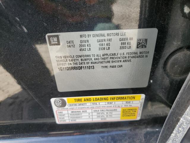 1G11D5RRXDF111013 - 2013 CHEVROLET MALIBU 1LT BLACK photo 12