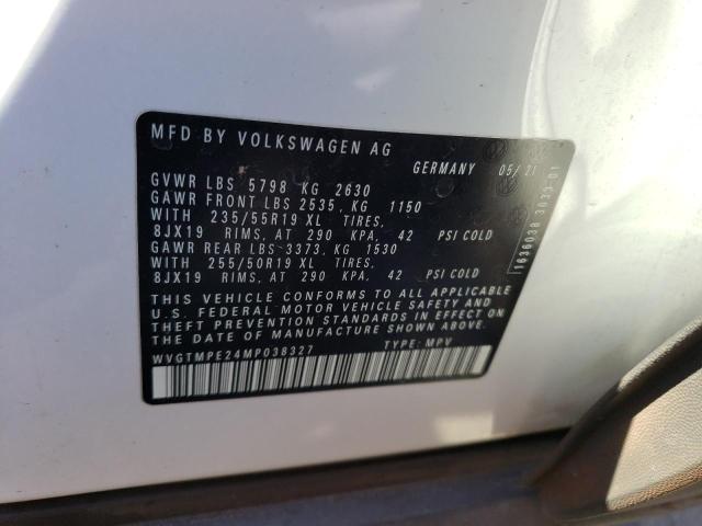 WVGTMPE24MP038327 - 2021 VOLKSWAGEN ID.4 PRO S თეთრი ფოტო 12