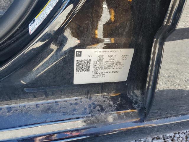 1G1JG6SB6K4136817 - 2019 CHEVROLET SONIC BLACK photo 12