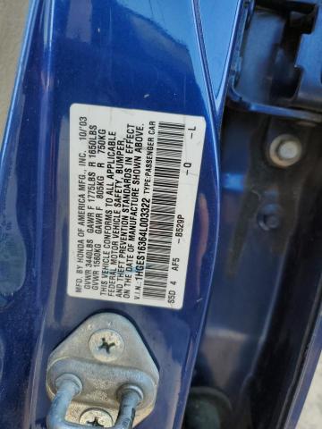 1HGES16364L003322 - 2004 HONDA CIVIC DX VP Mavi foto 12