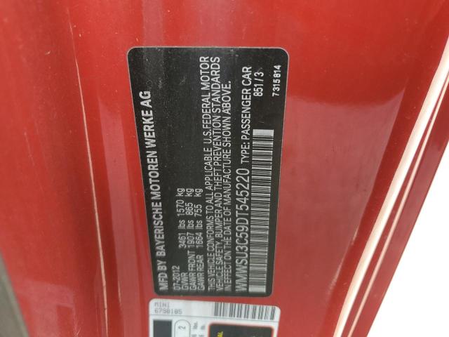 WMWSU3C59DT545220 - 2013 MINI COOPER RED photo 12
