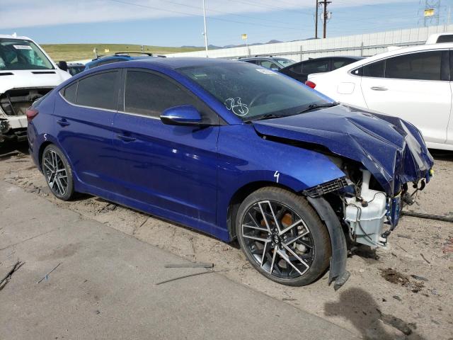 KMHD04LB2KU887999 - 2019 HYUNDAI ELANTRA SPORT BLUE photo 4