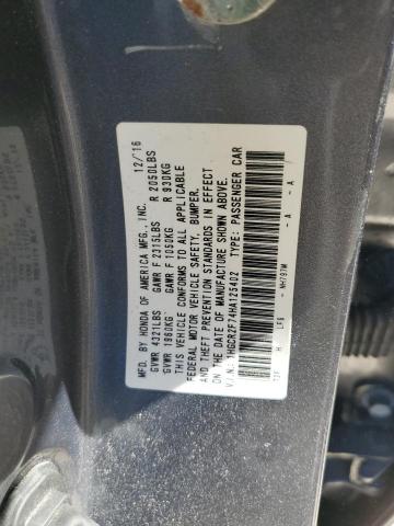 1HGCR2F74HA125402 - 2017 HONDA ACCORD EX GRAY photo 13