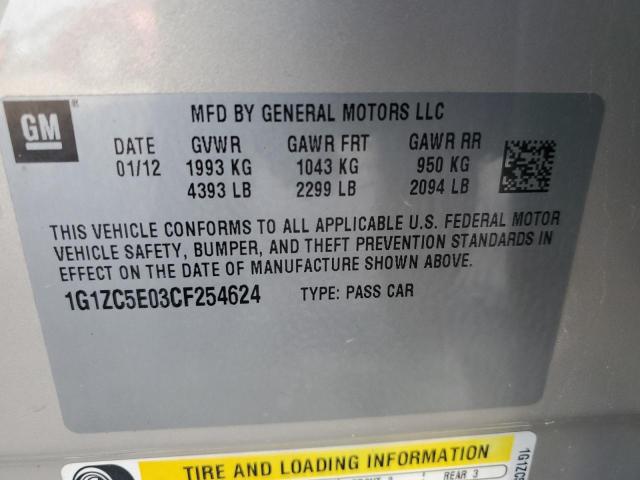 1G1ZC5E03CF254624 - 2012 CHEVROLET MALIBU 1LT BEIGE photo 12