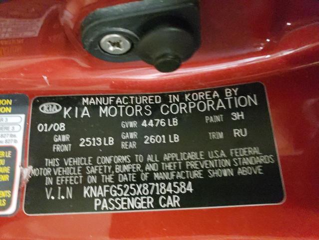 KNAFG525X87184584 - 2008 KIA RONDO BASE RED photo 13