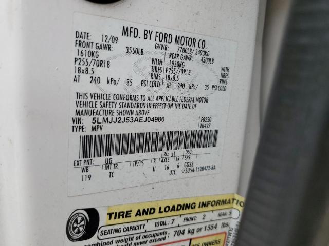 5LMJJ2J53AEJ04986 - 2010 LINCOLN NAVIGATOR 白色 照片 13