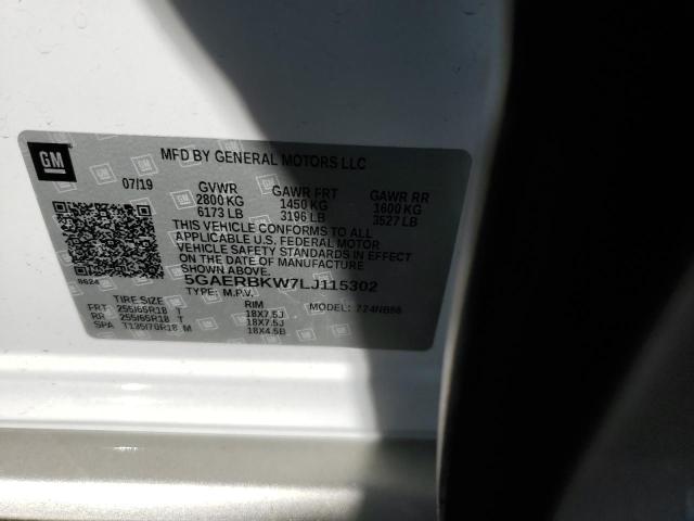 5GAERBKW7LJ115302 - 2020 BUICK ENCLAVE ESSENCE თეთრი ფოტო 13