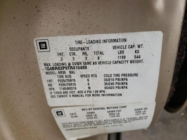 1G4BR82P9TR410489 - 1996 BUICK ROADMASTER BASE GOLD photo 12