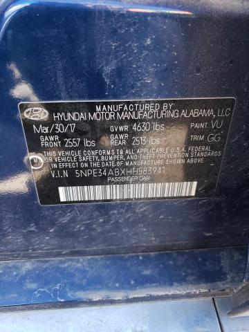 5NPE34ABXHH583941 - 2017 HYUNDAI SONATA SPORT BLUE photo 13