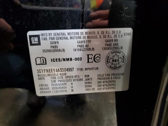 3GYFNEEY4AS504997 - 2010 CADILLAC SRX PERFORMANCE COLLECTION შავი ფოტო 14