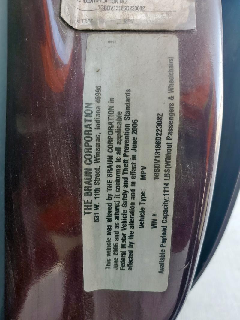 1GBDV13186D223082 - 2006 CHEVROLET UPLANDER INCOMPLETE BURGUNDY photo 14