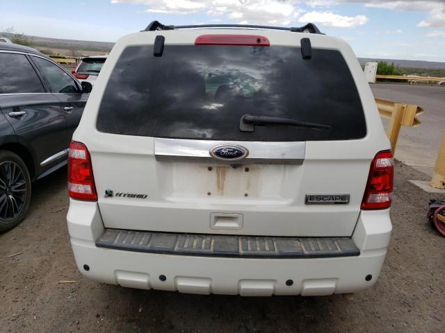 1FMCU4K37AKC65984 - 2010 FORD ESCAPE HYBRID WHITE photo 6