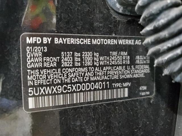 5UXWX9C5XD0D04011 - 2013 BMW X3 XDRIVE28I BLACK photo 13