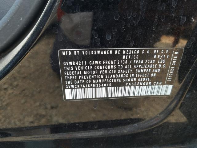 3VW2K7AJ8FM354015 - 2015 VOLKSWAGEN JETTA BASE 黑色 照片 10