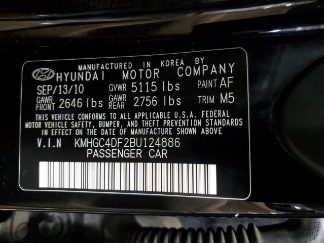 KMHGC4DF2BU124886 - 2011 HYUNDAI GENESIS 4.6L BLACK photo 12