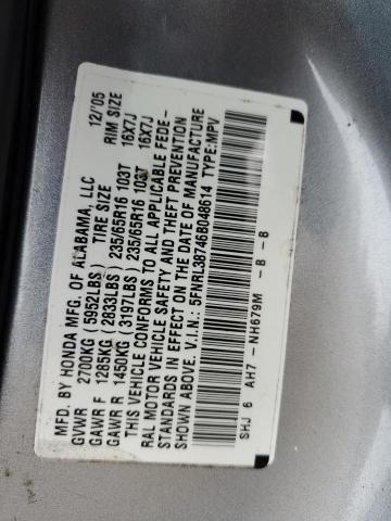 5FNRL38746B048614 - 2006 HONDA ODYSSEY EXL SILVER photo 13