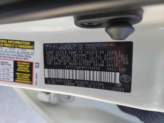 4T1T11AK9PU114559 - 2023 TOYOTA CAMRY SE NIGHT SHADE WHITE photo 10