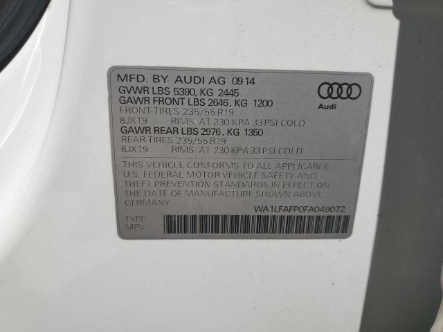 WA1LFAFP0FA049072 - 2015 AUDI Q5 PREMIUM PLUS WHITE photo 12