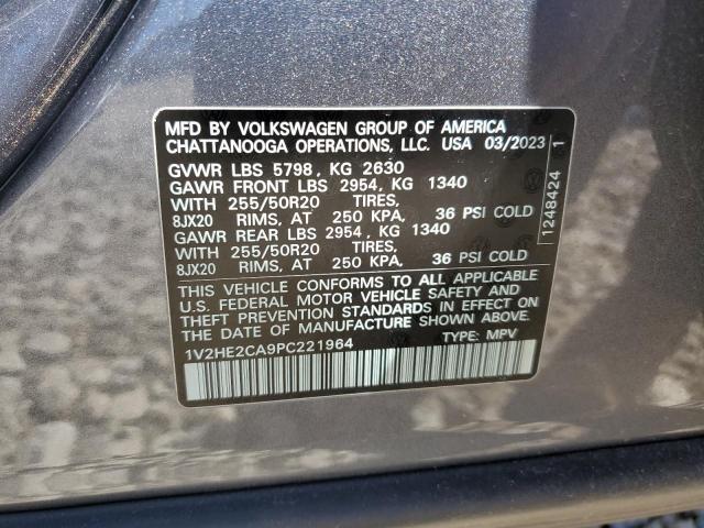1V2HE2CA9PC221964 - 2023 VOLKSWAGEN ATLAS CROS SE Серый фото 13