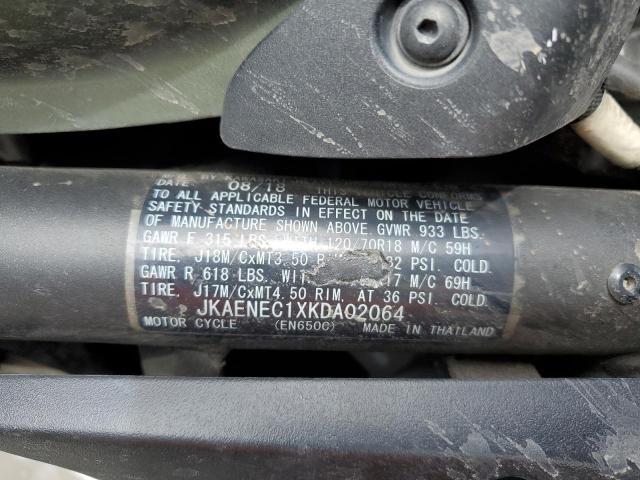 JKAENEC1XKDA02064 - 2019 KAWASAKI EN650 C GREEN photo 9