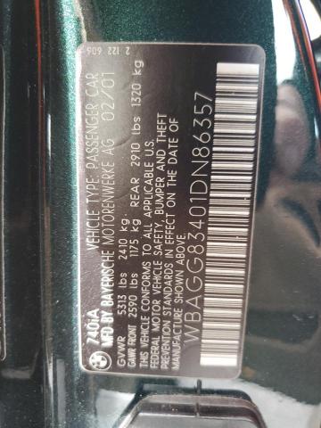 WBAGG83401DN86357 - 2001 BMW 740 I AUTOMATIC BLACK photo 12