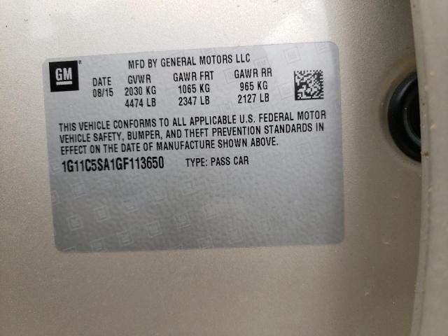 1G11C5SA1GF113650 - 2016 CHEVROLET MALIBU LIM LT 金色 照片 13