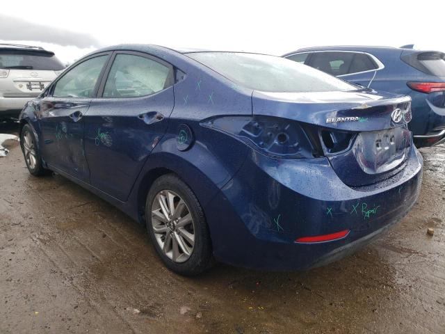 5NPDH4AE3FH610384 - 2015 HYUNDAI ELANTRA SE BLUE photo 2