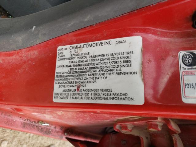 2CNBJ134846918923 - 2004 CHEVROLET TRACKER RED photo 12