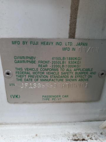 JF1SG65635H706401 - 2005 SUBARU FORESTER 2.5XS WHITE photo 12