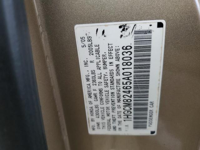 1HGCM82465A018036 - 2005 HONDA ACCORD SE GOLD photo 13