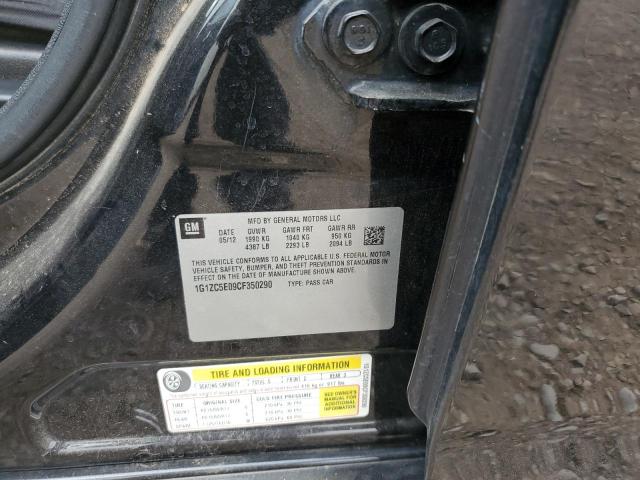 1G1ZC5E09CF350290 - 2012 CHEVROLET MALIBU 1LT BLACK photo 12