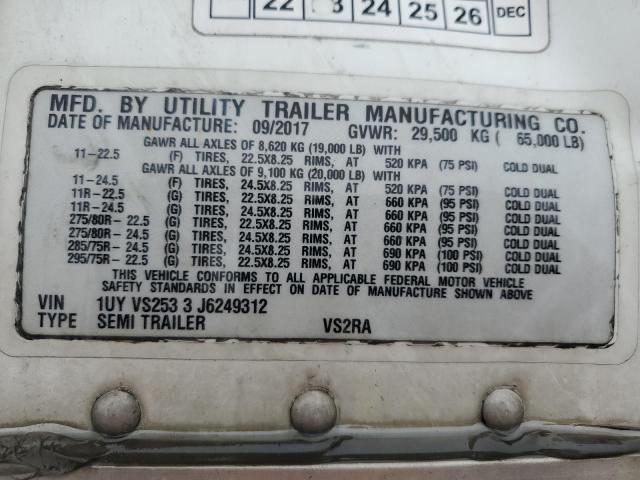 1UYVS2533J6249312 - 2018 UTILITY VS2RA أبيض صورة 10