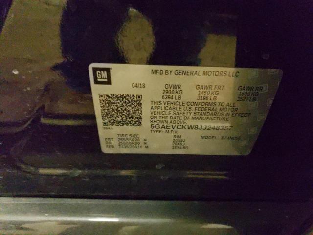 5GAEVCKW8JJ248357 - 2018 BUICK ENCLAVE AVENIR შავი ფოტო 14