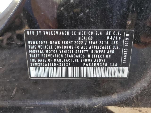 3VW2K7AJ7EM429527 - 2014 VOLKSWAGEN JETTA BASE Qara foto 12
