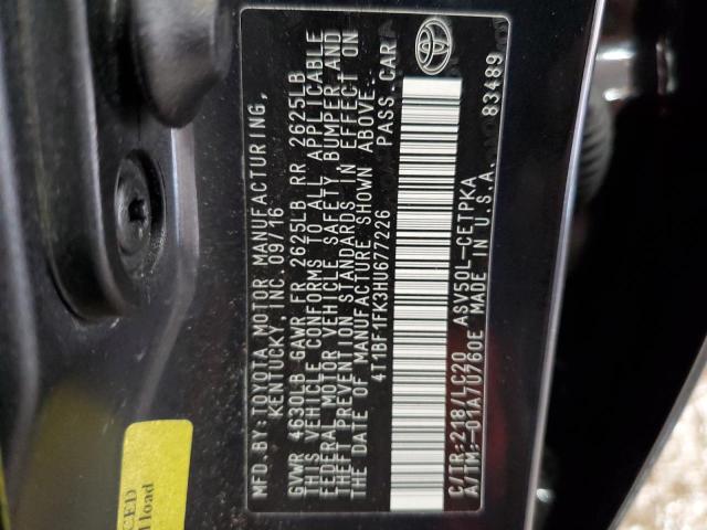 4T1BF1FK3HU677226 - 2017 TOYOTA CAMRY LE BLACK photo 13