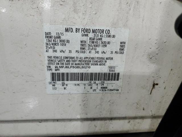 2LMPJ6LP5GBL50210 - 2016 LINCOLN MKX RESERVE WHITE photo 13