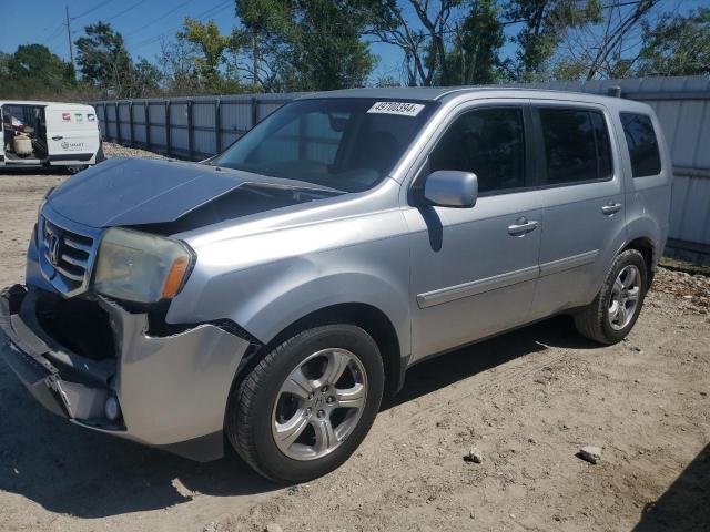 5FNYF3H77EB004429 - 2014 HONDA PILOT EXLN SILVER photo 1