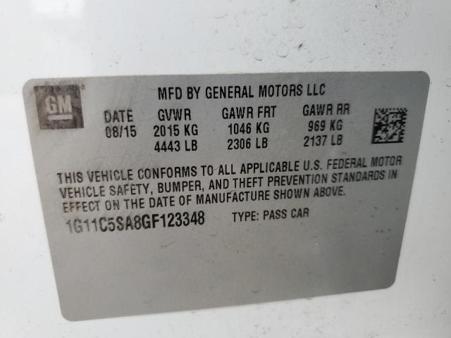 1G11C5SA8GF123348 - 2016 CHEVROLET MALIBU LIM LT 白色 照片 12