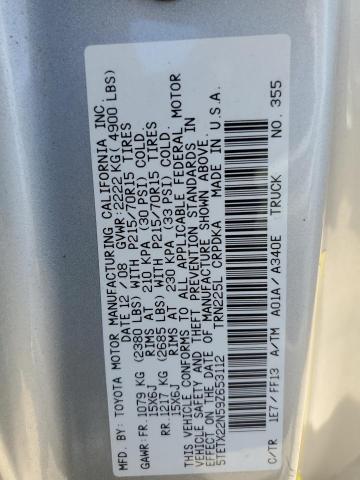 5TETX22N59Z653112 - 2009 TOYOTA TACOMA ACCESS CAB Күміс фото 13