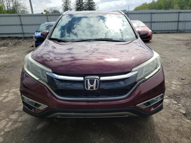 2HKRM4H75FH640172 - 2015 HONDA CR-V EXL BURGUNDY photo 5