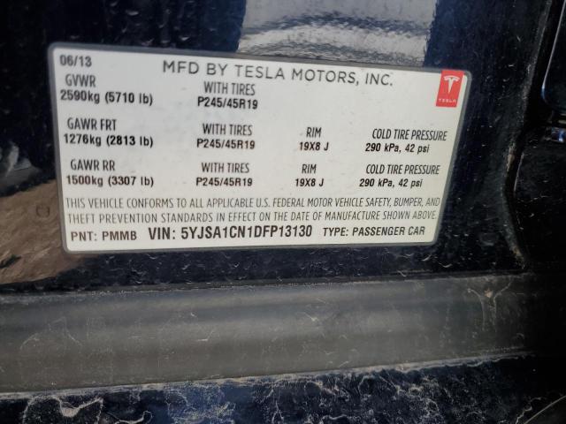 5YJSA1CN1DFP13130 - 2013 TESLA MODEL S ლურჯი ფოტო 13