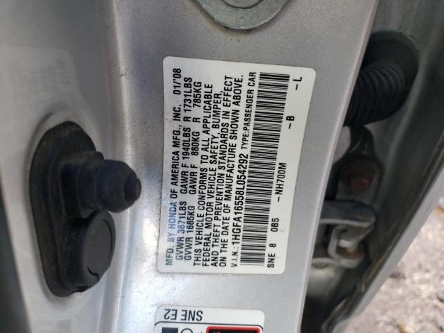 1HGFA16558L054292 - 2008 HONDA CIVIC LX SILVER photo 13