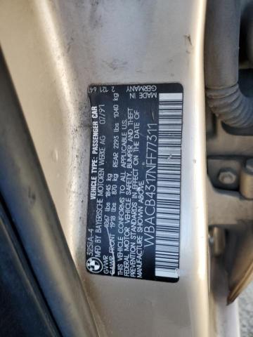 WBACB4317NFF77311 - 1992 BMW 325 I AUTOMATIC TAN photo 12