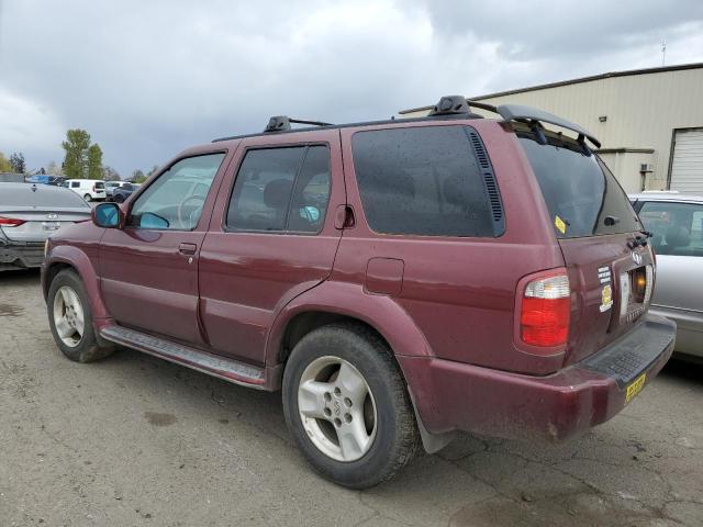 JNRDR09Y71W215096 - 2001 INFINITI QX4 BURGUNDY photo 2