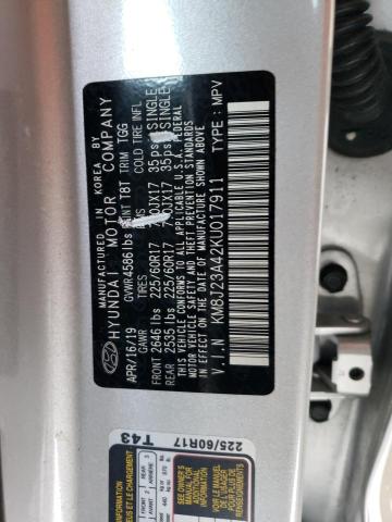 KM8J23A42KU017911 - 2019 HYUNDAI TUCSON SE SILVER photo 13