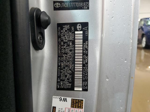 JTKDE177770181872 - 2007 TOYOTA SCION TC 银色 照片 12