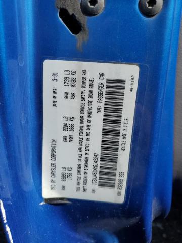 1C3XJ453XMG149247 - 1991 CHRYSLER LEBARON 蓝色 照片 12