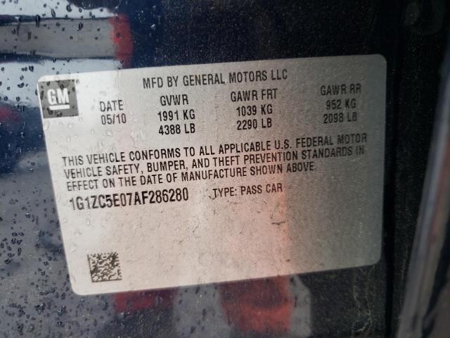 1G1ZC5E07AF286280 - 2010 CHEVROLET MALIBU 1LT BLUE photo 12