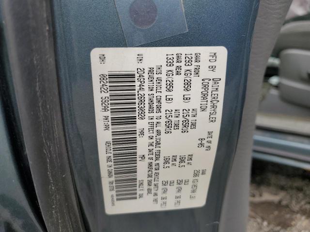 2D4GP44L26R630920 - 2006 DODGE GRAND CARA SXT GRAY photo 13