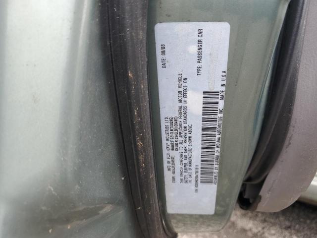 4S3BH625647301611 - 2004 SUBARU LEGACY L SPECIAL GREEN photo 12